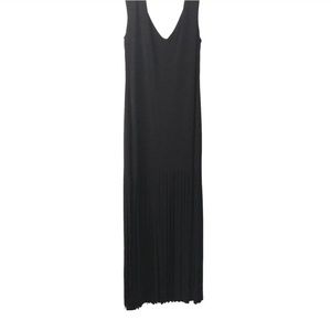 Black fringe v-neck dress
